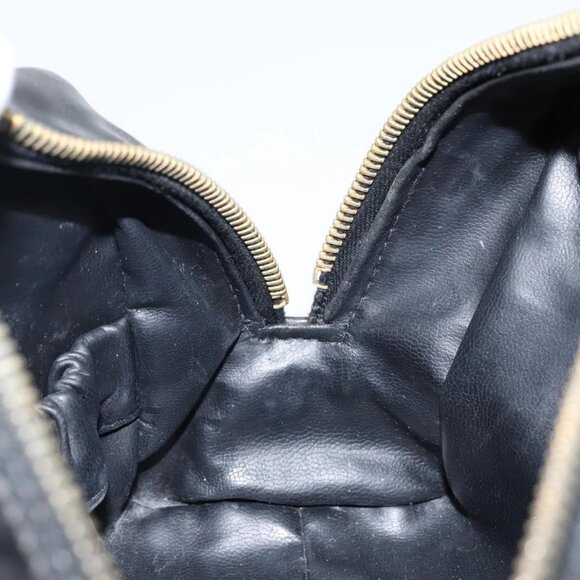 CHANEL COCO Mark Vanity Cosmetic Pouch Patent leather Black Gold CC Auth 144394 - Picture 11 of 16